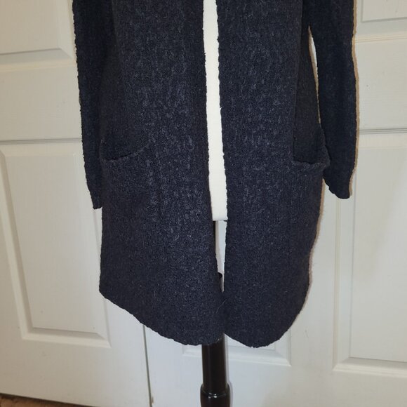 Women's Torrid Long Black Rough Knit Open Front Cardigan with Pockets - Size 3 - Picture 5 of 9